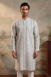 Multi Silk Blend Abstract Printed Kurta MKU2252