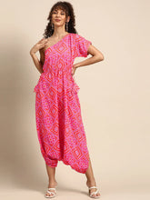 One Shoulder Dhoti Jumpsuit in Pink
