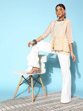 Off-White Solid Fluid Tie-Up Top-AHTUGRFP-8091