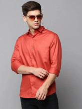 Men Rust Solid Casual Shirt-BREZZAPLAIN-4546-Rust