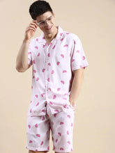 Men Pink Printed Casual Co ord Set-SEABREEZE-2119-Pink