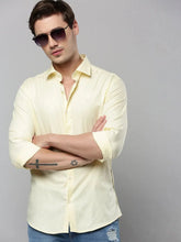 Men Yellow Solid Casual Shirt-SAGARPLAIN-4565-Yellow