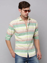 Men Multi Striped Casual Shirt-CASINOSTIPELINEN-3463-Multi