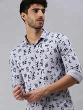 Men Lavender Printed Casual Shirt-STANDARDPRINT-1300-Lavender