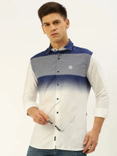 Men White Printed Casual Shirt-QUINN-3598-White