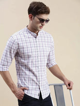 Men White Checked Casual Shirt-LAVINIA-0863-White