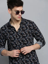 Men Black Printed Casual Shirt-ZEETAPRINT-1841-Black