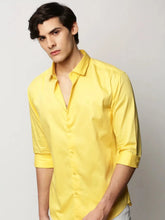 Men Yellow Solid Casual Casual Shirts-TAVANTAPLAIN-5512-Yellow