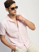 Men Pink Solid Shirt-CALIGO-1773-Pink