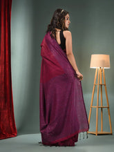 Magenta Cotton Handwoven Saree With Sequins Work-MA50CT06880043