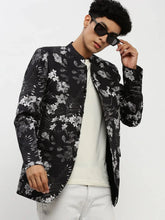 Men Black Printed Blazer-SOBLZ-85-08-Black