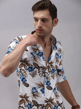 Men White Printed Casual Shirt-HITECKPRINT-1371-White