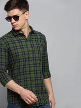 Men Green Checked Casual Shirt-DALTONCHECKS-4103-Green