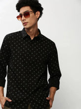 Men Black Printed Casual Casual Shirts-YAYIN-1581-Black