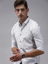 Men White Printed Casual Shirt-ORIGINPRINT-1746-White