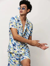 Men White Printed Casual Co ords-AM-98-15-White