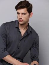 Men Grey Solid Casual Shirt-MONTIKNITS-3359-Grey
