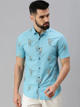 Men Blue Printed Casual Shirt-HARSHAPRINT-1218-Blue