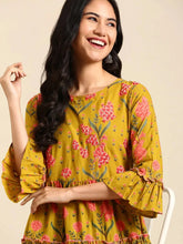 Women's Green Printed Anarkali Kurta-GW-3293-Green