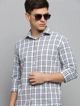 Men White Checked Casual Shirt-NEXORITECHECKS-8028-White