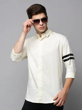Men Cream Solid Casual Shirt-COLTONPLAIN-4513-Cream