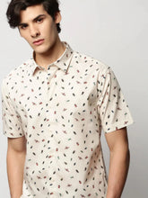 Men Cream Printed Casual Casual Shirts-JUPITERPRINT-1781-Cream