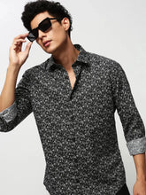 Men Black Floral Casual Casual Shirts-STANLEY-5281-Black