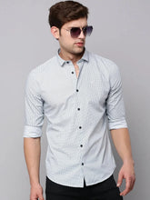 Men White Printed Casual Shirt-TKTPRINT-113-White