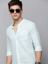Men Green Solid Casual Shirt-LISHALINEN-3053-Seagreen