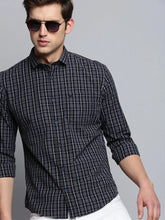 Men Black Checked Casual Shirt-SOMNIUMCHECKS-2005-Black