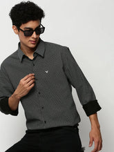 Men Black Printed Casual Casual Shirts-AMALTHEA-1810-Black