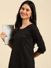 Women's Black Solid Kurta SetKC-795-Black