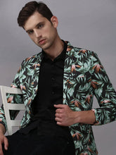 Men Grey Printed Blazer-SOBLZ-259-Grey