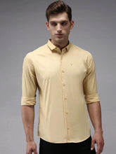 Men Yellow Solid Casual Shirt-BOLDPLAINE-1614-Yellow