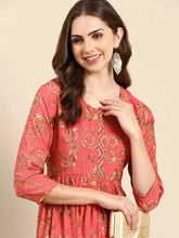 Women's Coral Printed Kurta SetKC-987-Coral
