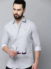 Men Grey Solid Casual Shirt-ELECTRAPLAIN-4527-Grey