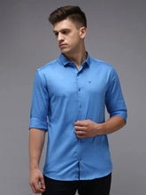 Men Blue Solid Casual Shirt-COOPERPLAINE-1625-Blue