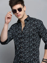 Men Black Printed Casual Shirt-RDPRINT-3006-Black