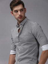 Men White Printed Casual Shirt-HITECKPRINT-1387-White