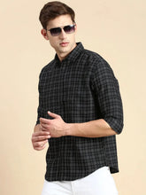 Men Black Checked Casual Shirt-BLAZOCHECKS-4653-Black