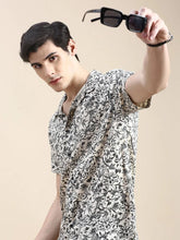 Men Beige Printed Casual Co ord Set-AM-90-10-Beige