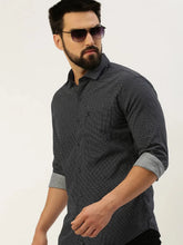 Men Navy Printed Casual Shirt-STAPLEPRINTS-0497-Navyblue