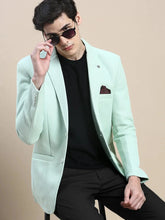 Men Green Solid Casual Blazers-AR-37-Green