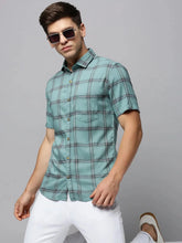 Men Green Checked Casual Shirt-ALASKACHECKS-5021-Seagreen