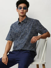 Men Navy Printed Casual Casual Shirts-JUPITERPRINT-1801-Navyblue