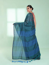 Teal Cotton Saree With Sequine Work-MA59CT06540059