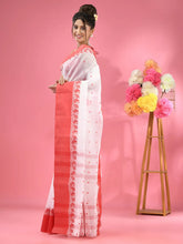 White Pure Cotton Tant Saree With Woven Designs-MA51TT43480074