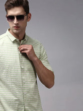 Men Green Striped Casual Shirt-RETROSTRIPE-995-Green