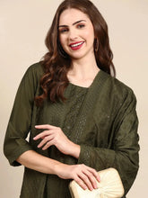 Women's Olive Printed Kurta SetKC-977-Olive