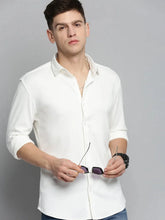 Men White Solid Casual Shirt-CARLOKNITS-3213-White